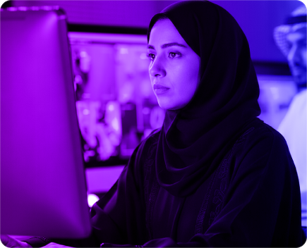 A professional consultant working on a computer